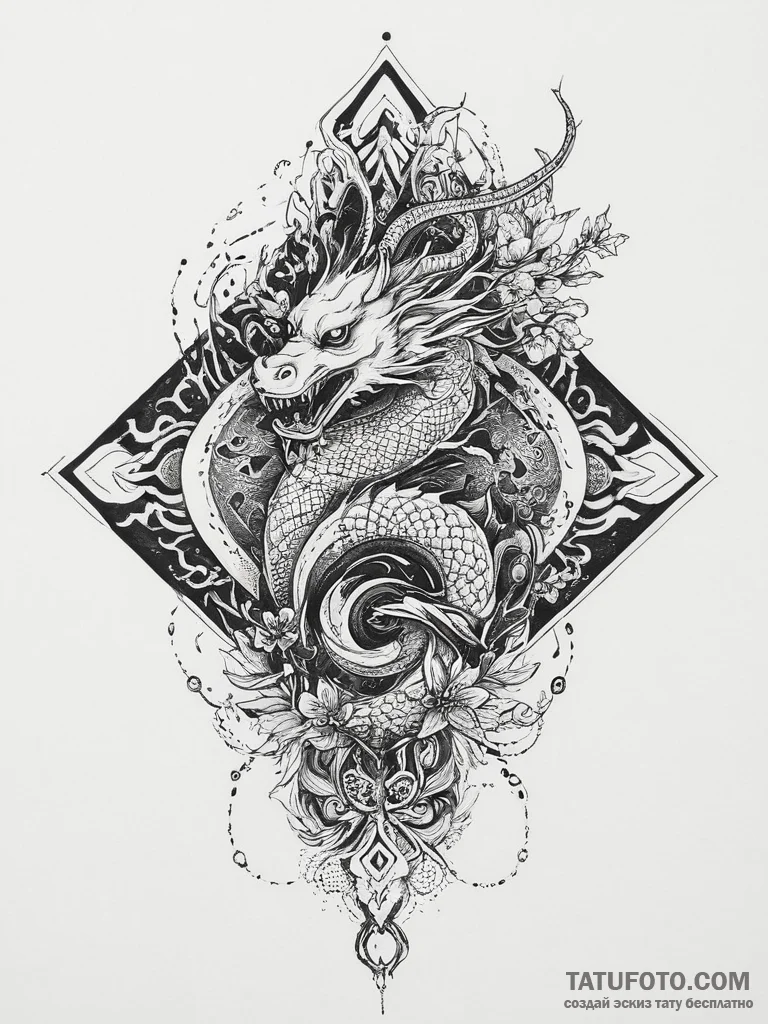 A blackwork sleeve concept featuring various... - эскиз тату (№1754028574_0, 01.08.2025 06:09) — Tatufoto.com