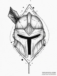 A spartan helmet with an arrow in it (is ther... - эскиз тату (№1754028970_0, 01.08.2025 06:16) — Tatufoto.com