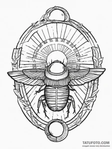 An egyptian scarab pushing the sun (is there,... - эскиз тату (№1754029760_0, 01.08.2025 06:29) — Tatufoto.com