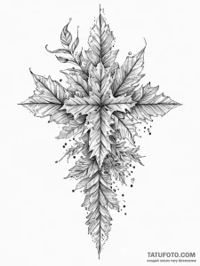 A pattern of falling autumn leaves, artistic... - эскиз тату (№1754030355_0, 01.08.2025 06:39) — Tatufoto.com