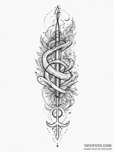 Tattoo design a subtle line following the cur... - эскиз тату (№1754034720_0, 01.08.2025 07:52) — Tatufoto.com