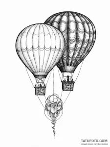 Tattoo sketch two halves of a hot air balloon... - эскиз тату (№1754035713_0, 01.08.2025 08:08) — Tatufoto.com