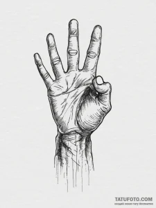 Tattoo sketch a human hand with calloused, ro... - эскиз тату (№1754036907_0, 01.08.2025 08:28) — Tatufoto.com