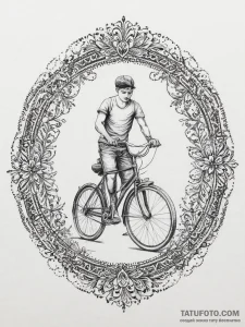 A person repairing a bicycle tire., tattoo dr... - эскиз тату (№1754037698_0, 01.08.2025 08:41) — Tatufoto.com