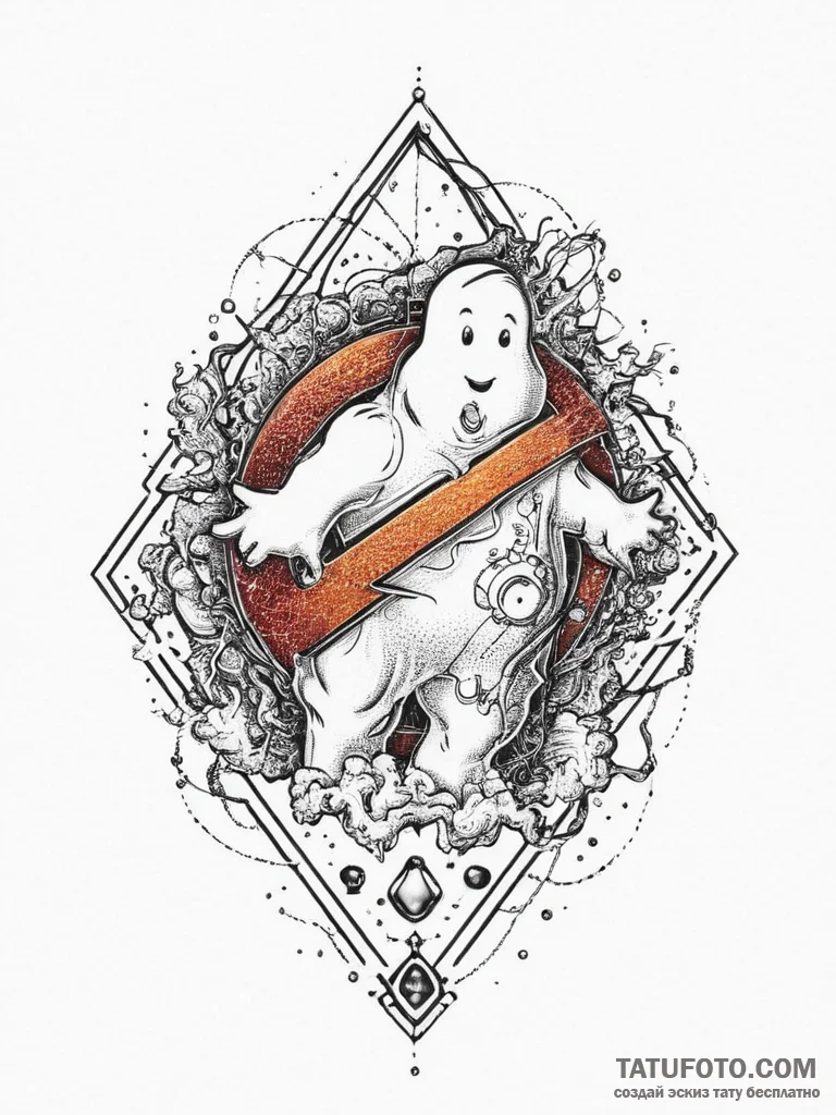 A ghostbusters ghost trap, artistic tattoo sk... - эскиз тату (№1754038889_0, 01.08.2025 09:01) — Tatufoto.com
