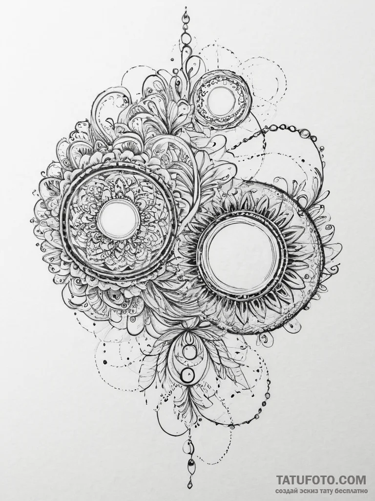 Tattoo sketch an abstract "bubble" effect, so... - эскиз тату (№1754039286_0, 01.08.2025 09:08) — Tatufoto.com