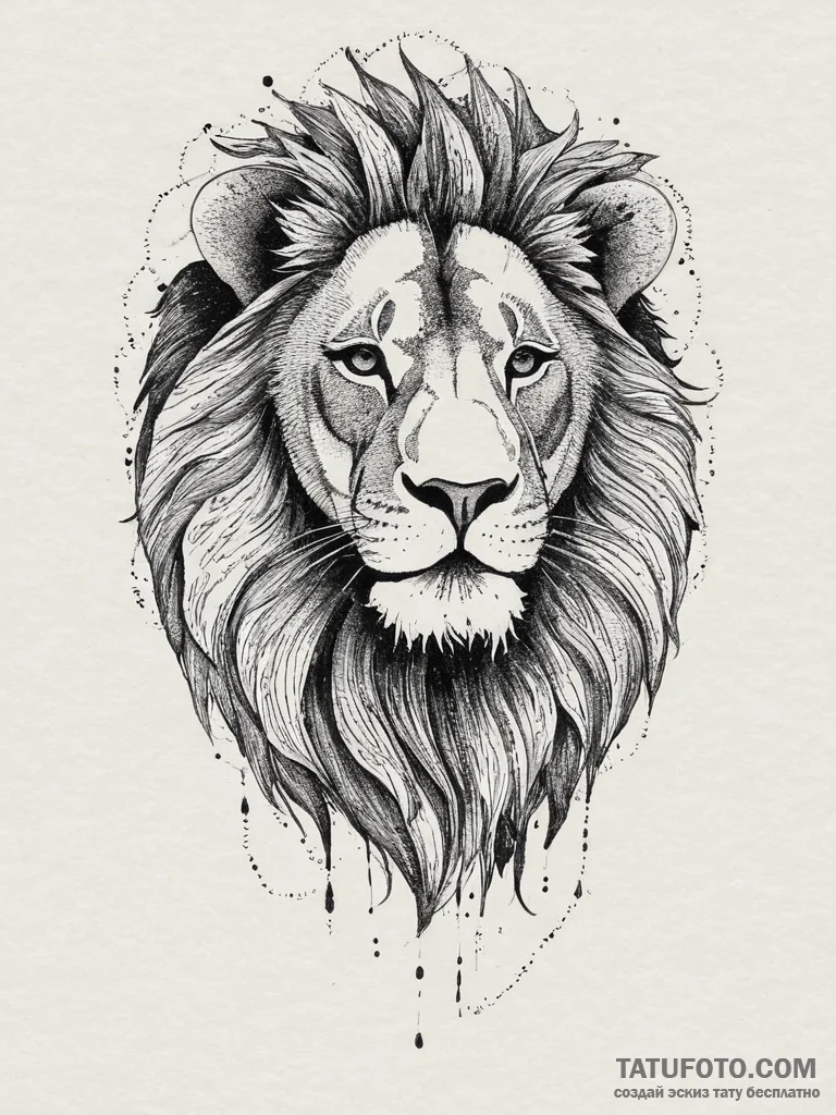 Tattoo sketch a zodiac animal (e.g., lion) wh... - эскиз тату (№1754040884_0, 01.08.2025 09:34) — Tatufoto.com