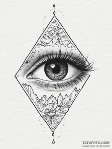Tattoo design a quiet, focused eye with unwav... - эскиз тату (№1754045197_0, 01.08.2025 10:46) — Tatufoto.com