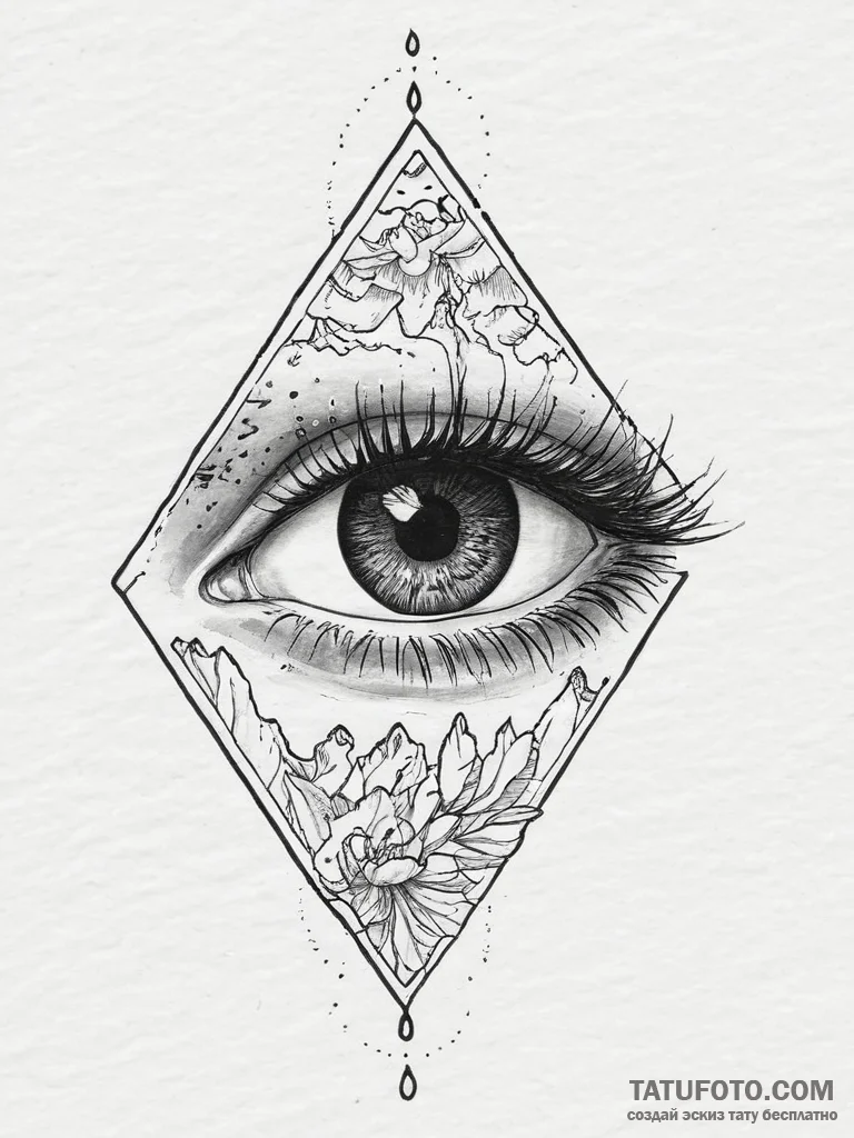 Tattoo design a quiet, focused eye with unwav... - эскиз тату (№1754045197_0, 01.08.2025 10:46) — Tatufoto.com