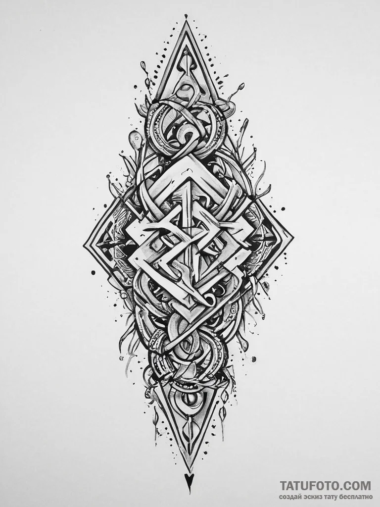 55. tattoo design: a sequence of runes formin... - эскиз тату (№1754047620_0, 01.08.2025 11:27) — Tatufoto.com