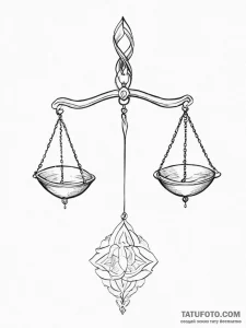 Tattoo sketch libra's scales depicted as a pe... - эскиз тату (№1754047817_0, 01.08.2025 11:30) — Tatufoto.com