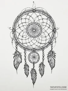 Tattoo design a dreamcatcher with shadowy fea... - эскиз тату (№1754048023_0, 01.08.2025 11:33) — Tatufoto.com