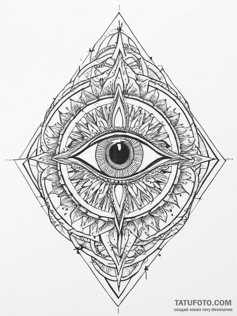 Tattoo sketch a neo-traditional eye with the... - эскиз тату (№1754049862_0, 01.08.2025 12:04) — Tatufoto.com