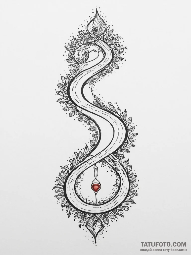 Tattoo design a winding path or road, symboli... - эскиз тату (№1754051713_0, 01.08.2025 12:35) — Tatufoto.com