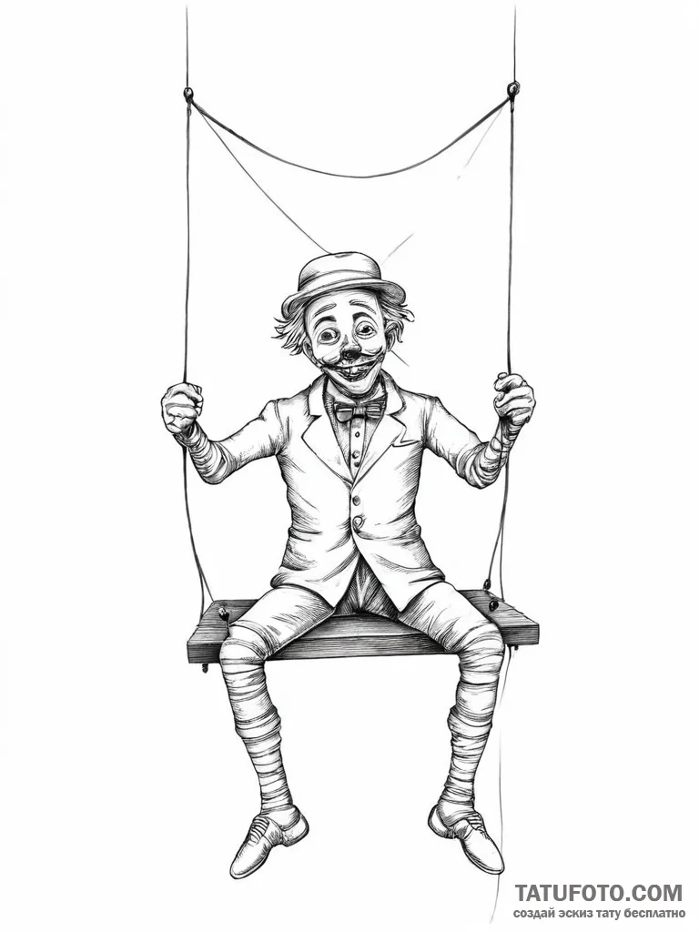 A marionette with cut strings - эскиз тату (№1754051909_0, 01.08.2025 12:38) — Tatufoto.com