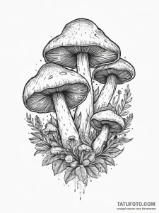 Tattoo design a cluster of tiny, detailed mus... - эскиз тату (№1754052303_0, 01.08.2025 12:45) — Tatufoto.com
