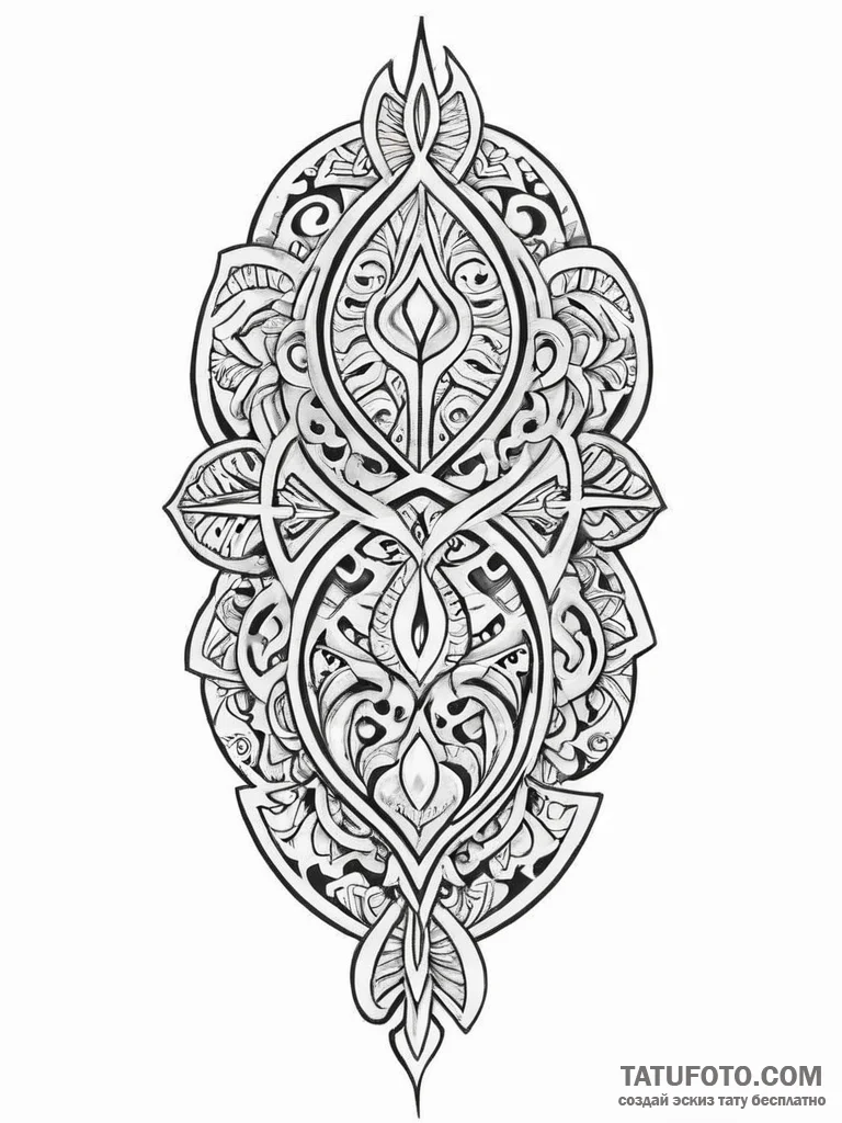 узор - полинезия - эскиз тату (№1754052800_0, 01.08.2025 12:53) — Tatufoto.com