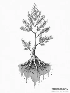 Tattoo sketch a strong, unyielding redwood se... - эскиз тату (№1754053322_0, 01.08.2025 13:02) — Tatufoto.com
