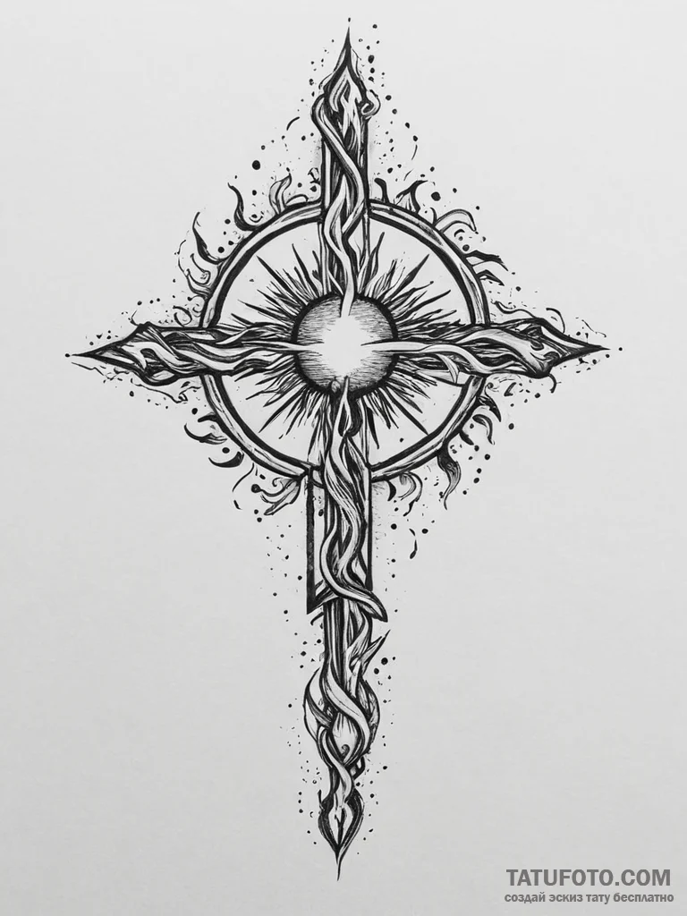 Tattoo sketch: a stylized depiction of a flam... - эскиз тату (№1754055558_0, 01.08.2025 13:39) — Tatufoto.com