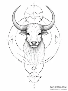 Taurus (zodiac sign) - эскиз тату (№1754057603_0, 01.08.2025 14:13) — Tatufoto.com