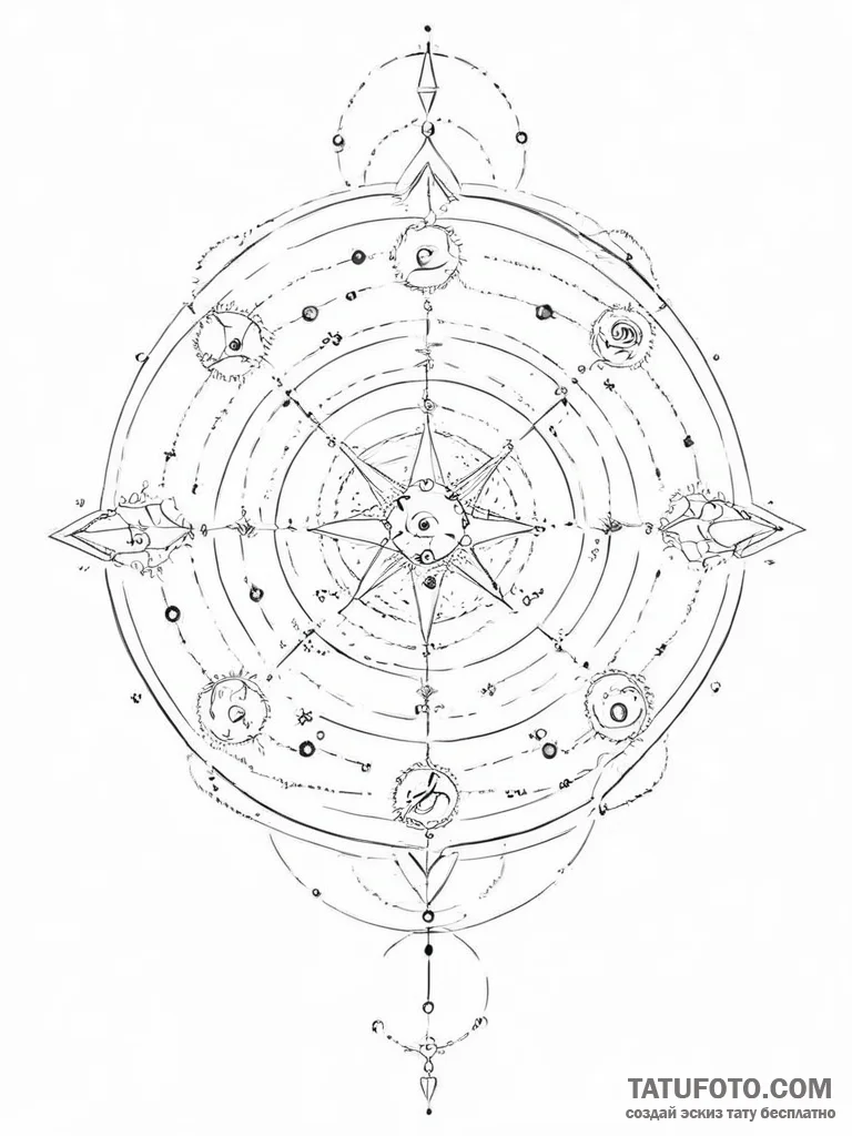 Tattoo design an abstract cosmic background w... - эскиз тату (№1754058833_0, 01.08.2025 14:33) — Tatufoto.com