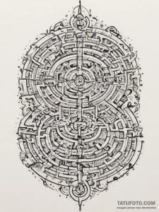 Tattoo design a labyrinth with a clear path l... - эскиз тату (№1754060262_0, 01.08.2025 14:57) — Tatufoto.com