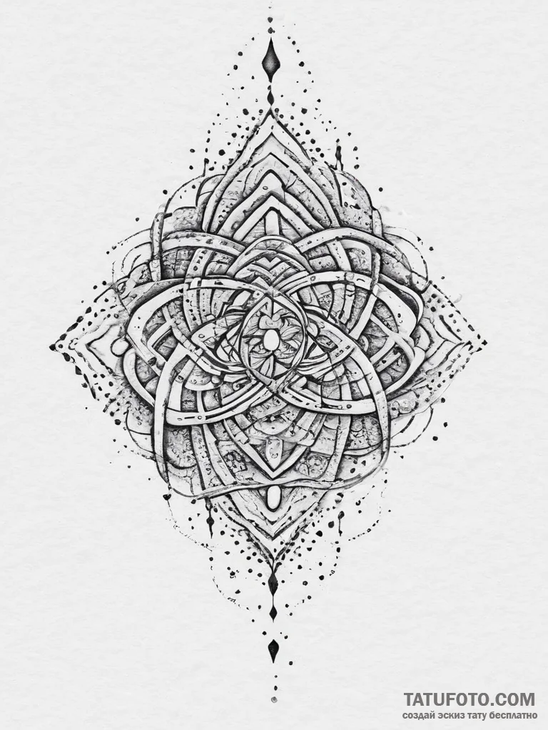 Tattoo design an abstract pattern of intertwi... - эскиз тату (№1754061458_0, 01.08.2025 15:17) — Tatufoto.com