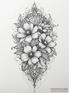 Tattoo design a secret garden with glowing fl... - эскиз тату (№1754061861_0, 01.08.2025 15:24) — Tatufoto.com