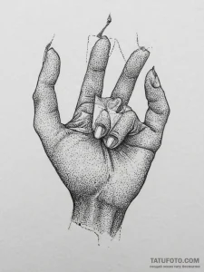 Tattoo design a hand forming a specific sign... - эскиз тату (№1754063285_0, 01.08.2025 15:48) — Tatufoto.com