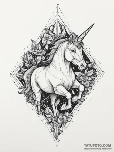 The origami unicorn from blade runner, tattoo... - эскиз тату (№1754063915_0, 01.08.2025 15:58) — Tatufoto.com