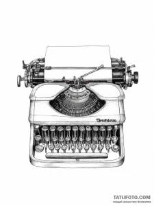 Typewriter - эскиз тату (№1754065755_0, 01.08.2025 16:29) — Tatufoto.com