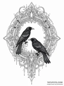 Huginn and muninn (odin's ravens), tattoo dra... - эскиз тату (№1754066590_0, 01.08.2025 16:43) — Tatufoto.com
