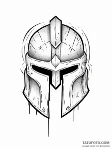 Tattoo sketch a stylized spartan helmet with... - эскиз тату (№1754066996_0, 01.08.2025 16:49) — Tatufoto.com