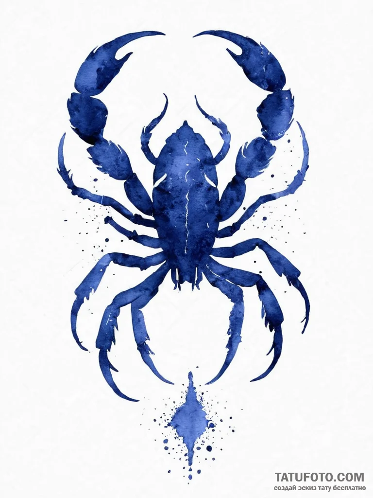 Tattoo design a scorpio scorpion, its silhoue... - эскиз тату (№1754069039_0, 01.08.2025 17:23) — Tatufoto.com