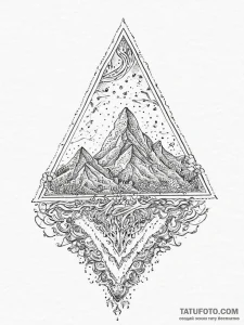 Triangle, tattoo line art, dotwork shading, s... - эскиз тату (№1754073480_0, 01.08.2025 18:38) — Tatufoto.com