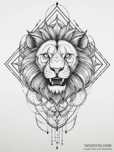 Tattoo design a stylized lion's roar or a bir... - эскиз тату (№1754074281_0, 01.08.2025 18:51) — Tatufoto.com