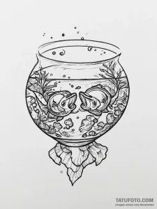 Tattoo design pisces fish wearing tiny snorke... - эскиз тату (№1754075306_0, 01.08.2025 19:08) — Tatufoto.com