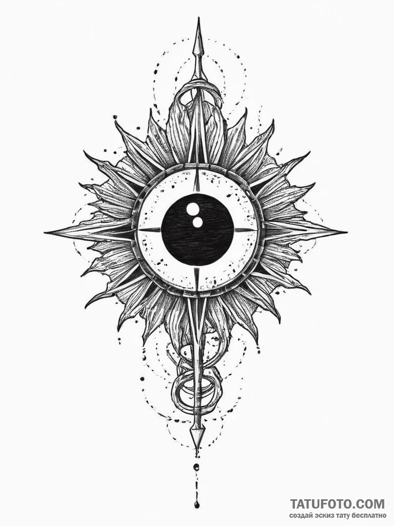 Black sun (symbol), concept art for tattoo, b... - эскиз тату (№1754076118_0, 01.08.2025 19:21) — Tatufoto.com
