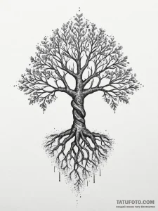 Tattoo sketch a stylized "tree of life" with... - эскиз тату (№1754077325_0, 01.08.2025 19:42) — Tatufoto.com