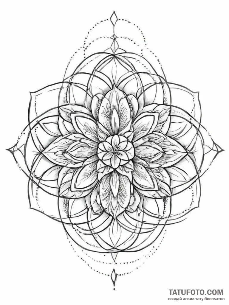Flower of life - эскиз тату (№1754078137_0, 01.08.2025 19:55) — Tatufoto.com
