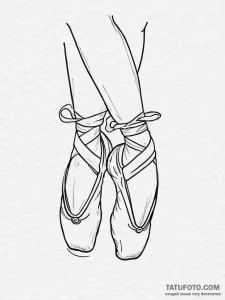 Tattoo design a pair of ballet shoes, one on... - эскиз тату (№1754078543_0, 01.08.2025 20:02) — Tatufoto.com