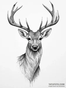 Tattoo sketch a subtle deer silhouette, elega... - эскиз тату (№1754078743_0, 01.08.2025 20:05) — Tatufoto.com