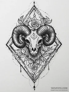 Tattoo sketch an aries ram with mars' glyph e... - эскиз тату (№1754081544_0, 01.08.2025 20:52) — Tatufoto.com