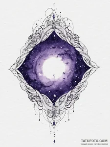 Tattoo sketch a deep indigo and purple waterc... - эскиз тату (№1754081744_0, 01.08.2025 20:55) — Tatufoto.com