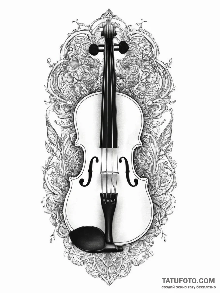 Tattoo design a classical music instrument (e... - эскиз тату (№1754083332_0, 01.08.2025 21:22) — Tatufoto.com