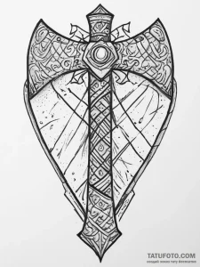 Tattoo design a viking axe and shield, crosse... - эскиз тату (№1754083530_0, 01.08.2025 21:25) — Tatufoto.com