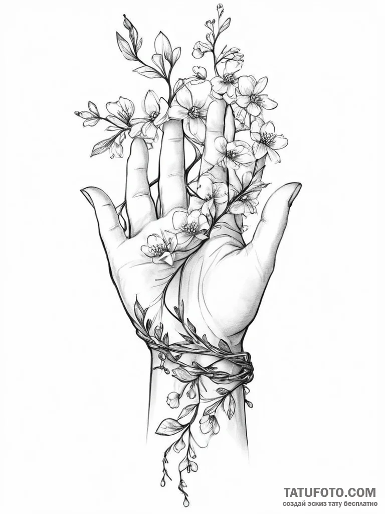 Tattoo sketch a vine wrapping around a human... - эскиз тату (№1754084340_0, 01.08.2025 21:39) — Tatufoto.com