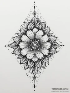 Armaments flowers and leaf - дотворк, монохром (один цвет) - эскиз тату (№1754171511_0, 02.08.2025 21:51) — Tatufoto.com