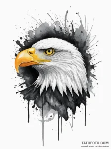 Eagle, concept art for tattoo, clean lines, c... - эскиз тату (№1754222689_0, 03.08.2025 12:04) — Tatufoto.com
