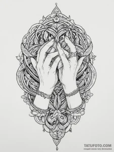 Tattoo sketch a minimalist outline of two han... - эскиз тату (№1754223894_0, 03.08.2025 12:24) — Tatufoto.com